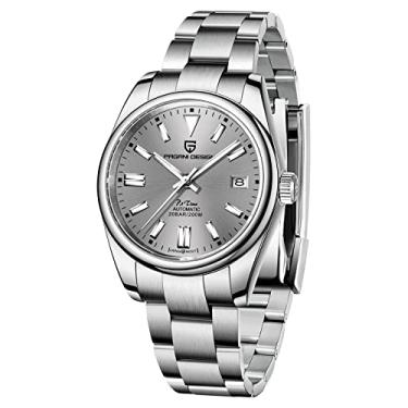 Imagem de Pagani Design Relógios masculinos, movimento automático japonês, aço inoxidável à prova d'água, 200 metros, mostrador de 40 mm de diâmetro, espelho de safira, estilo clássico casual, Branco, 38MM,