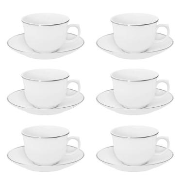 Imagem de Conjunto De Xícara De Chá Com Pires 06 Peças Flamingo