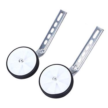 Imagem de POCREATION Rodas laterais de treinamento, estabilizadores montados em estabilizadores de bicicleta, rodas de treinamento, estabilizadores de roda traseira para equilíbrio de bicicleta de velocidade única infantil de 12 a 20 polegadas (branco)