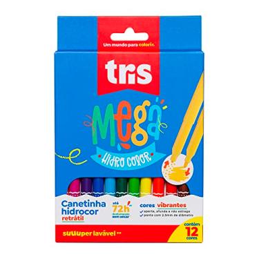 Imagem de Hidrocor Ponta Fina Retrátil Mega Hidro Color - 12 Cores - Tris