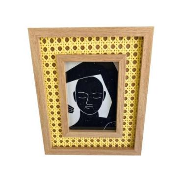 Imagem de Porta Retrato Em Mdf Com Rattan (20X25x2cm) - Mart