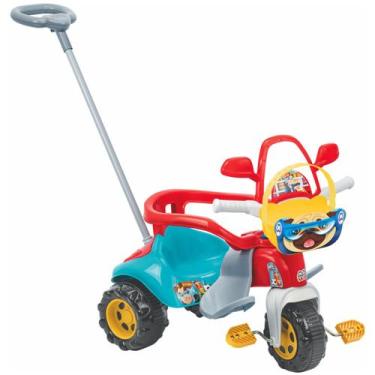 Imagem de Triciclo  Infantil Azul Com Haste Direcionável - Magic Toys