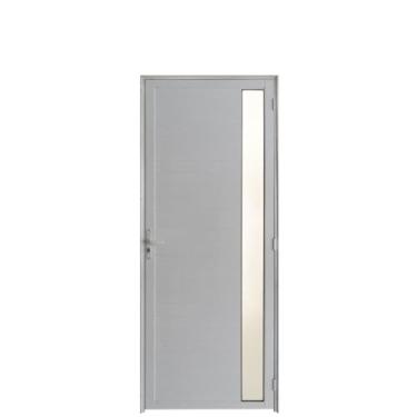 Imagem de Porta Lambril 0.80 X 2.10 Com Visor e Fechadura Aluminio Branco Lado Direito - Hale