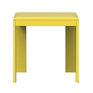 Imagem de Mesa lateral quadrada moderna mesa lateral sala de estar sofá mesa de centro lateral mesa pequena sala de jantar mesa de móveis domésticos para uso no quarto sala de estar mesa de centro para sala de estar (cor: amarelo)