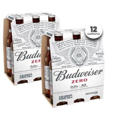 Imagem de Cerveja Budweiser Zero Long Neck 330ml (12 Garrafas) - Budwiser