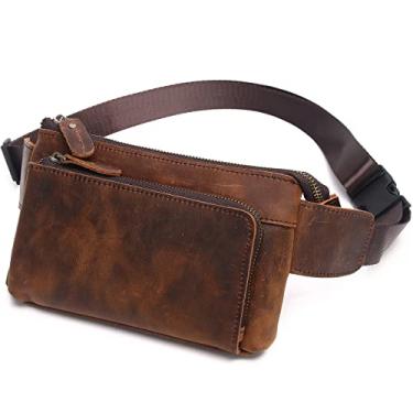 Imagem de Pochete masculina de couro vintage, 00 - marrom escuro, Retrô