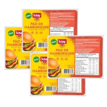 Imagem de 4 pacotes de Pão de Hambúrguer Sem Glúten Schär 130g