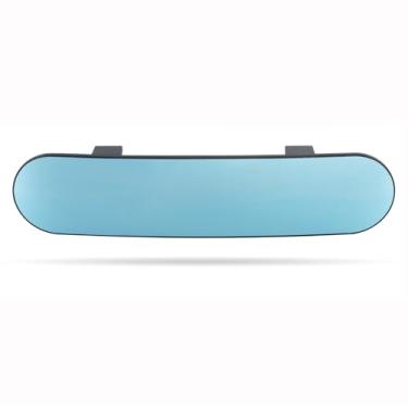 Imagem de LoyaGour Espelho retrovisor para carro, extensor de espelhos panorâmicos de 30 cm, antirreflexo de matiz azul, canto arredondado, espelho retrovisor interno com clipe universal para caminhão, carro e