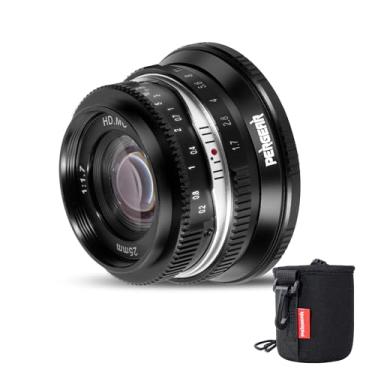 Imagem de Pergear 25 mm F1.7 Manual de grande abertura APS-C lente focal fixa Sony E Mount compatível com câmera Sony NEX-7 a7CR a7C a7CII a6700 a6400 a6600 a7III a7IV (preto)