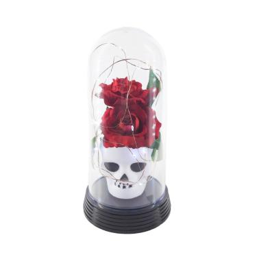 Imagem de Luminária halloween caveira redoma cúpula frio rosa vermelha