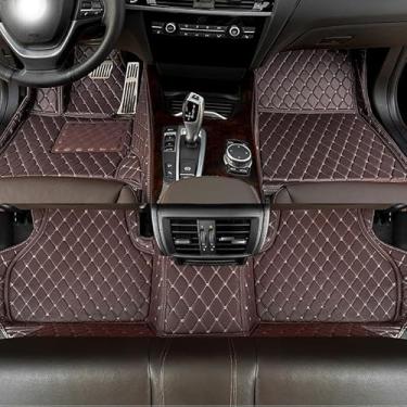 Imagem de GREATROAD Tapetes de carro de couro personalizados para Volvo S40 2006-2012 produção para todas as condições climáticas, tapetes de cobertura total（MARROM ESCURO）