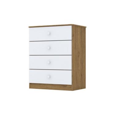 Imagem de Cômoda Infantil Labirinto 4 GV Rústico e Branca