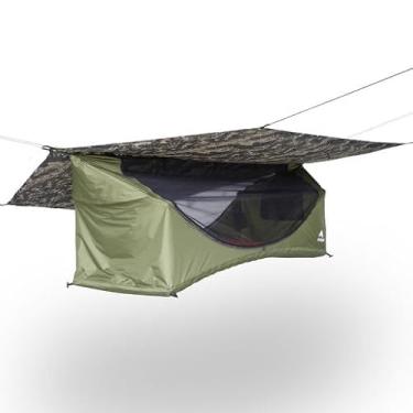 Imagem de Barraca Haven Tent XL Lay-Flat Hammock (camuflagem digital) – Barraca de rede de acampamento espaçosa para 1 pessoa – Inclui almofada isolada GG, rede mosquiteira e mosca