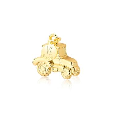 Imagem de Bibelô Decorativo Mini Trator Revestido em Ouro