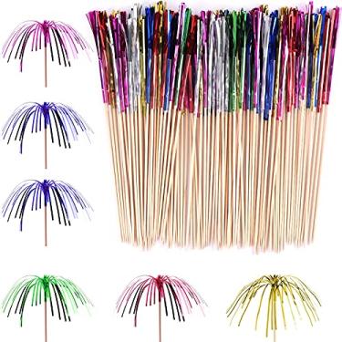 Imagem de Firework Party Picks, Inovat 100 Pcs Cake Cocktail Food Fruit Drinks Picks Toothpick Sticks for Cakes Decoration, Party Supplies, Christmas Decoration