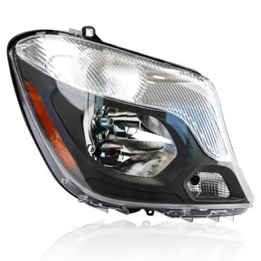 Imagem de Aoocar Conjunto de farol compatível com Mercedes-Benz Sprinter 2014 2015 2016 2017 2018 2500/3500, faróis de substituição de halogênio com caixa cromada/lente transparente/refletor âmbar (lado direito