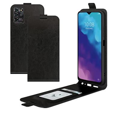 Imagem de Capa para ZTE Blade V30 Vita/ZTE V2022, capa protetora de couro PU com fecho magnético com compartimento para cartão para ZTE Blade V30 Vita/ZTE V2022 (preto)