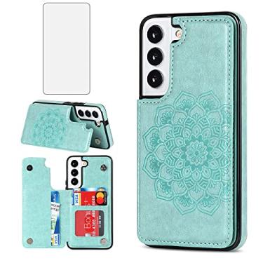 Imagem de Asuwish Capa compatível com Samsung Galaxy S22 Plus 5G e protetor de tela de vidro temperado com compartimento para cartão de celular com suporte para celular Gaxaly S22+5G Galaxies S22plus 22S + S 22