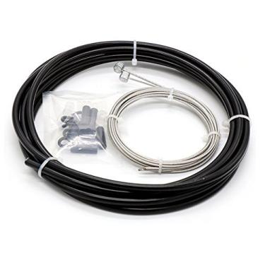 Imagem de Conjunto de kit de invólucro de cabo de freio de arte estrela para bicicleta de estrada de montanha, o pacote inclui: 2 peças de cabos de freio de 1,8 m, 1 peça de 3 m de caixa de freio, 6 peças de virolas, 6 peças de tampas de extremidade de cabo, 6 peças de fivela C-Clips