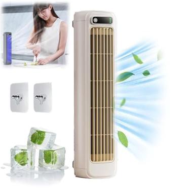 Imagem de YYGJYGOO Ar condicionado portátil, ventilador de torre portátil de mesa, ar condicionado com 3 velocidades, ventilador de resfriamento de ar condicionado, ventilador silencioso sem lâminas para