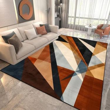 Imagem de Tapetes geométricos modernos para sala de estar, decoração luxuosa e leve para casa, tapetes grandes para quarto, tapetes macios, JH018, flanela, 4.200 x 250 cm, 78,7 x 98 pol.