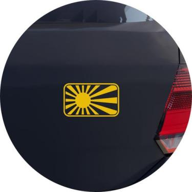 Imagem de Adesivo de Carro Bandeira Japão Sol Nascente - Cor Amarelo - Melhor Ad