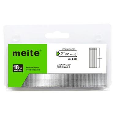 Imagem de meite Pregos Brad de calibre 18, pregos de 5 cm 18G, pregos galvanizados com acabamento pequeno, para pistola pneumática, elétrica Brad Nailer (1.000 unidades)