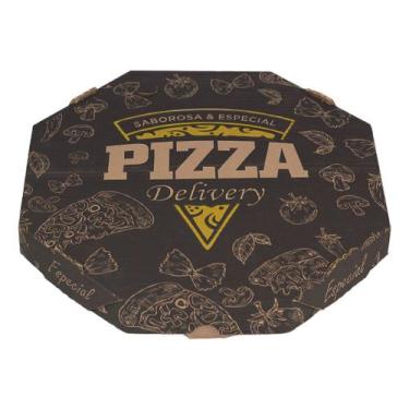 Imagem de Kit 2 Pacotes Caixa Parda De Pizza Oitavada Top/Basic N35 - 50un - TAM