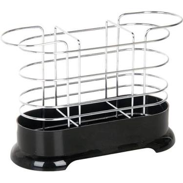 Imagem de Escorredor de Talheres Cromo Colors Niquelart Preto/Branco, Preto