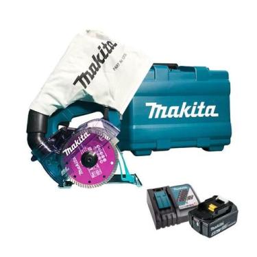 Imagem de Serra Mármore Makita 18V + Bateria 5Ah + Carregador DC18RC