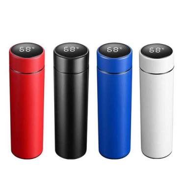 Imagem de Garrafa Térmica Em Aço Inox Com Termômetro Digital Led 500ml - LED VIS