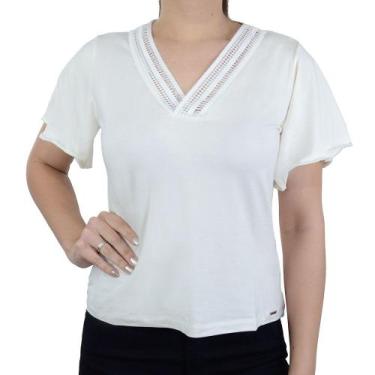 Imagem de Camiseta Feminina Olho Fatal MC Branco Off - 60163, G, Branco