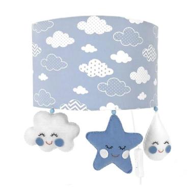 Imagem de Arandela Meia Lua Chuva de Amor Azul Quarto Bebê Infantil - Potinho de