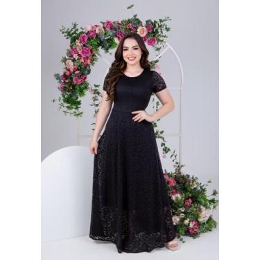 Imagem de Vestido Feminino Longo Godê em Renda Festas e eventos - Plena Persona,