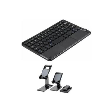 Imagem de Teclado Bluetooth + Suporte Para Tablet Galaxy Tab A9 8.7 - FAM, Preto