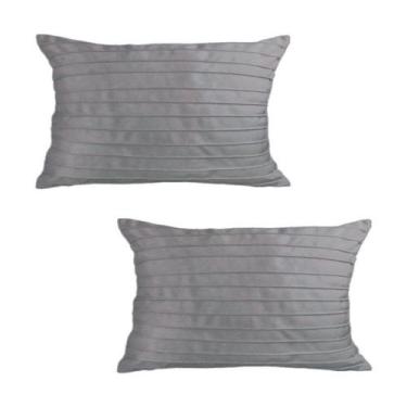 Imagem de Kit 2 Capas para Almofada Drapeada Line em Veludo Retangular Várias Co