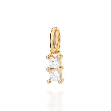 Imagem de Pingente banhado ouro 3x 24k 18k e 22k  feminino quadrados 2 zircônias