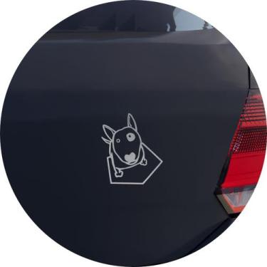 Imagem de Adesivo de Carro Cachorro Bull Terrier Sentado - Cor Laranja - Melhor 