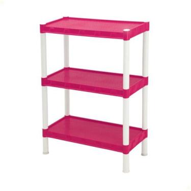Imagem de Estante Rosa Quarto Infantil 3 Prateleiras Brinquedos - agraplast