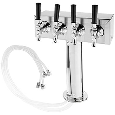 Imagem de Bev Rite, Aço Inoxidável 4 Produto Draft Beer Kegerator T Tower, Corpo, 4 Torneiras