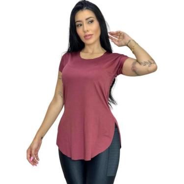 Imagem de camisa feminina blusa tapa bumbum academia - TB modas, Rubro, P