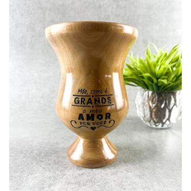 Imagem de Cuia de Madeira Lisa Com Pé - Mãe, Como é Grande meu Amor por Você - E