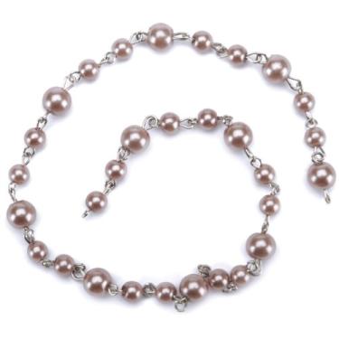 Imagem de Corrente de contas de anjo lua azul, 35 cm, 1/pacote, 6/8 mm, contas de vidro bronze