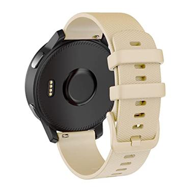 Imagem de OVERSTEP Compatível com pulseira Garmin Vivoactive 4/Darth Vader, pulseira de silicone de 22 mm para Samsung Galaxy Watch de 46 mm/Gear S3 Frontier/pulseiras clássicas/smartwatch Gear Live, bege