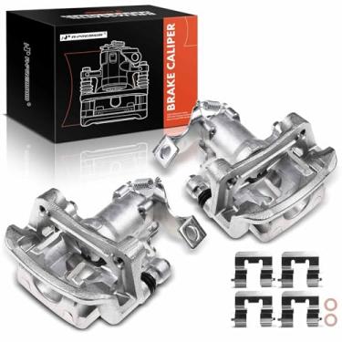 Imagem de A-Premium Conjunto de pinça de freio a disco com suporte compatível com modelos selecionados Kia - Soul 2014 2015 2016 2017 2018 - L4 1.6L/2.0L - lado traseiro do motorista e do passageiro, conjunto