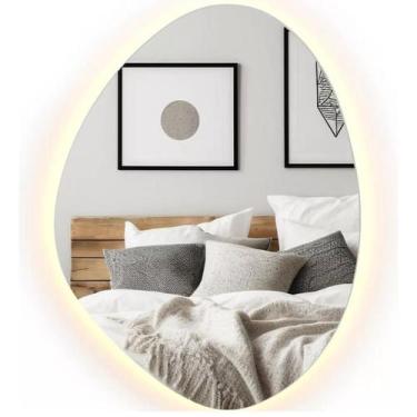 Imagem de Espelho Organico Iluminado 60x40 Led Quente Neutro Salao Decorativo  -