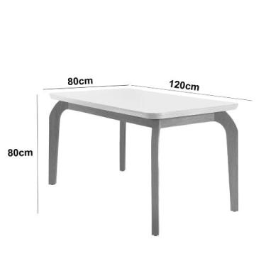 Imagem de Mesa de Jantar Liz 120cm MDF Canto copo e com 4 Cadeiras Athenas - Mod