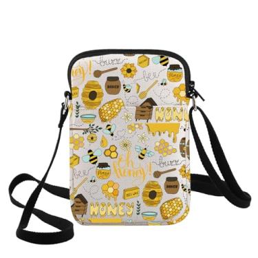 Imagem de G2TUP Bolsa tiracolo divertida para amantes de abelhas, presente para amantes de abelhas, Oh Honey, bolsa com alça ajustável, Queen Bee Merchandise, Oh Honey Cb
