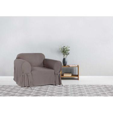 Imagem de Capa Protetor de Sofá 1 Lugar Tecido Gorgurão Resistente Pratica Lisa 