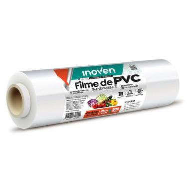 Imagem de Filme Pvc Plastico Rolo 28cm X 300m Resistente Impermeável - Inoven, B